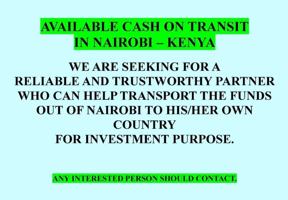 Se dispone de fondos en tránsito a través de Nairobi (Kenia).
