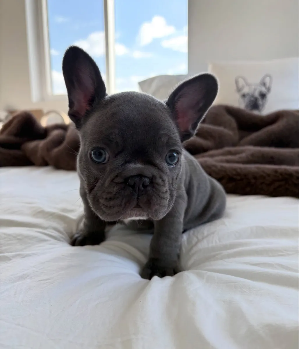 等待永远家园的法国斗牛犬