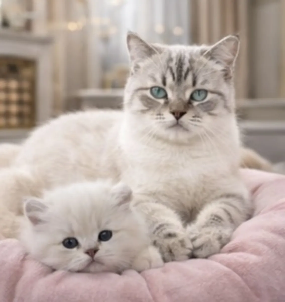 Notre petit garçon British Shorthair d'un mois, câlin et aux yeux bleus persistants.