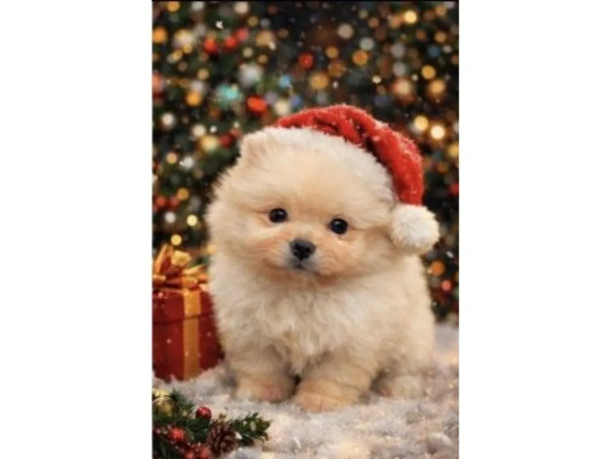 一只习惯了家庭生活的白色雌性博美犬。